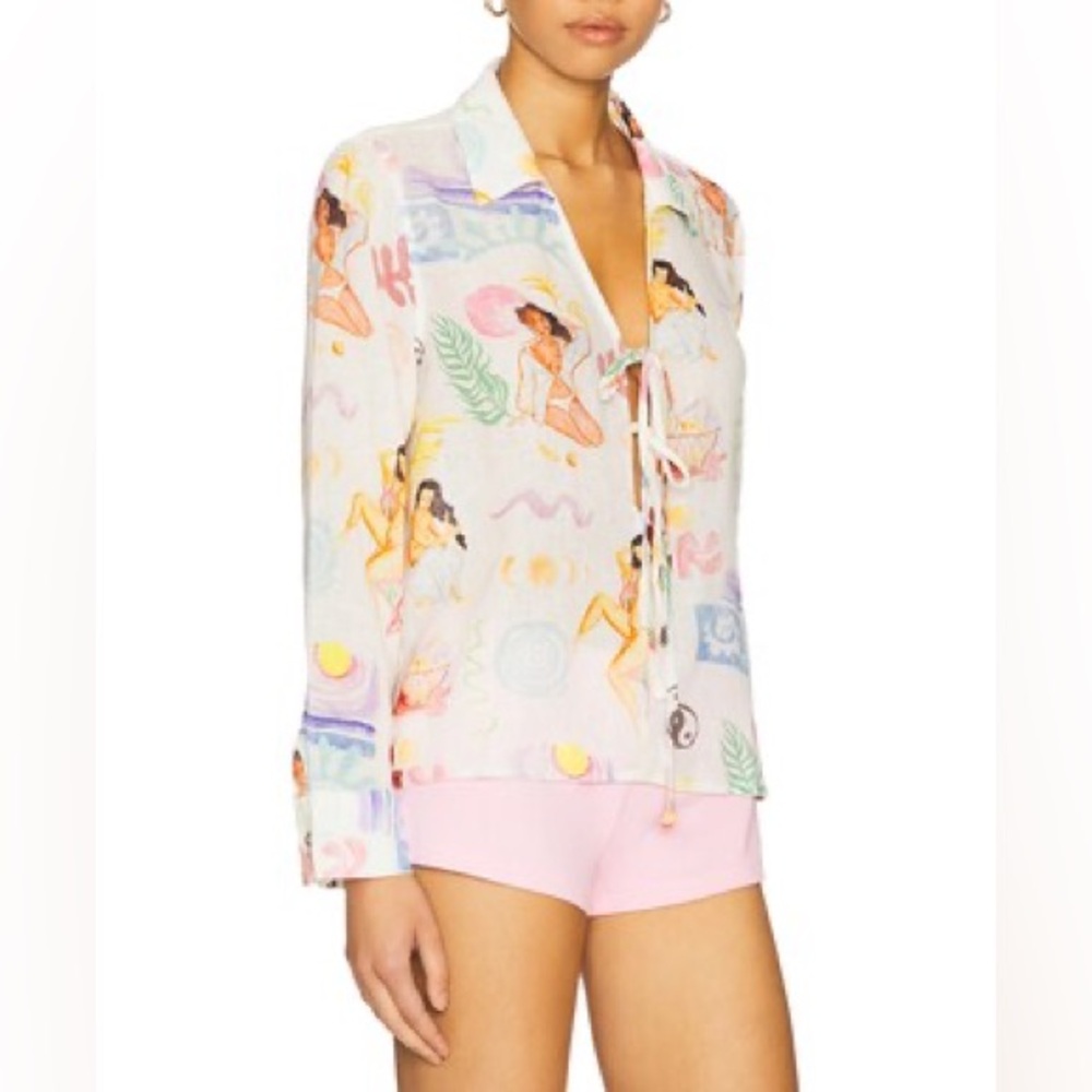 Rails Multicolor Printed Blouse Elm Shirt in Ivory Bathing Ladies🫣 - Picture 4 of 17